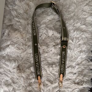 Asjustable Olive Green crossbody Strap with Gold Accents